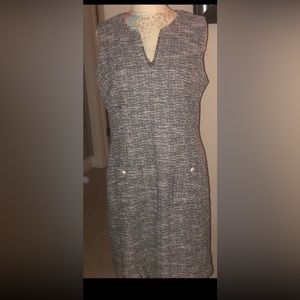 Karl Lagerfeld black/ white tweed stealth style dress